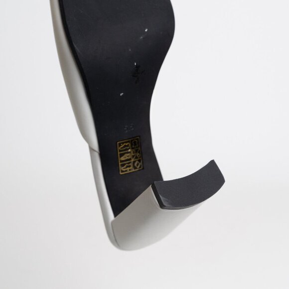 ✨ Jeffrey Campbell Square Toe Sandal Mule Inspired Heels White NEW - Picture 15 of 16